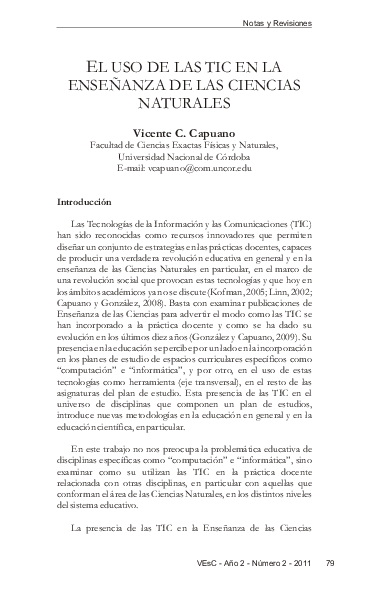 (PDF) El uso de las TIC en la enseñanza de las Ciencias Naturales