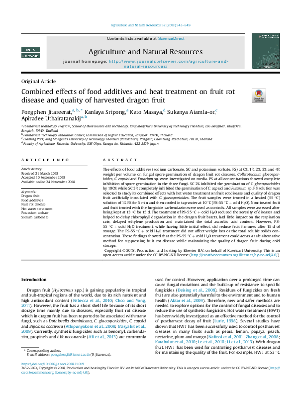 (PDF) Combined effects of food additives and heat treatment on fruit ...