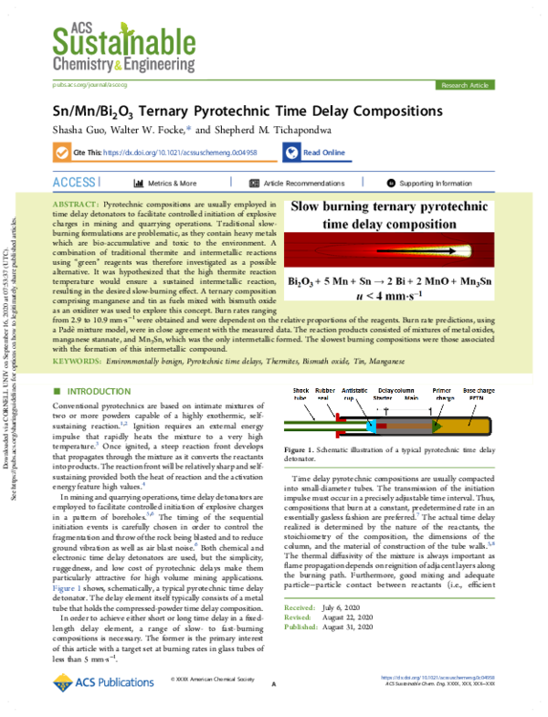 (PDF) Sn/Mn/Bi2O3 Ternary Pyrotechnic Time Delay Compositions