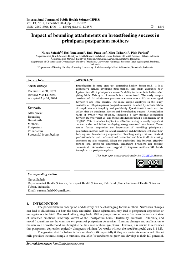 (PDF) Impact of bounding attachments on breastfeeding success in ...