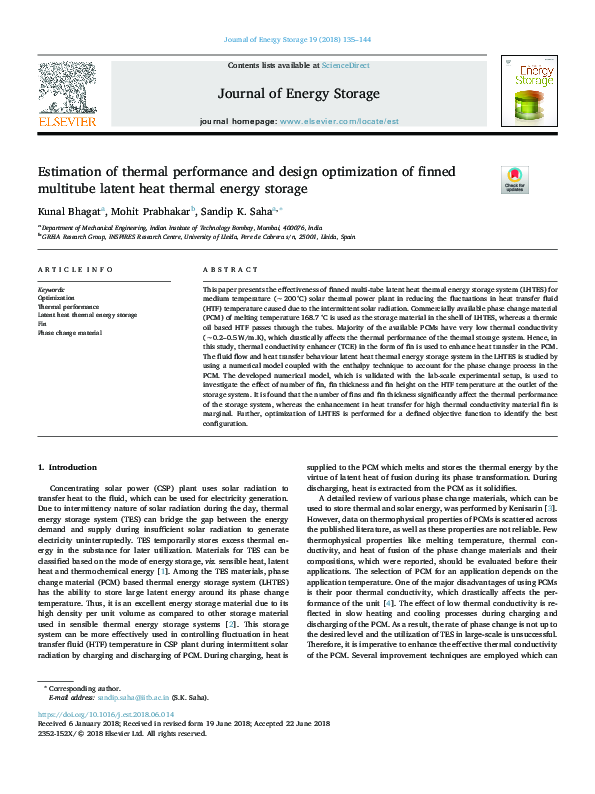 (PDF) Estimation of thermal performance and design optimization of ...
