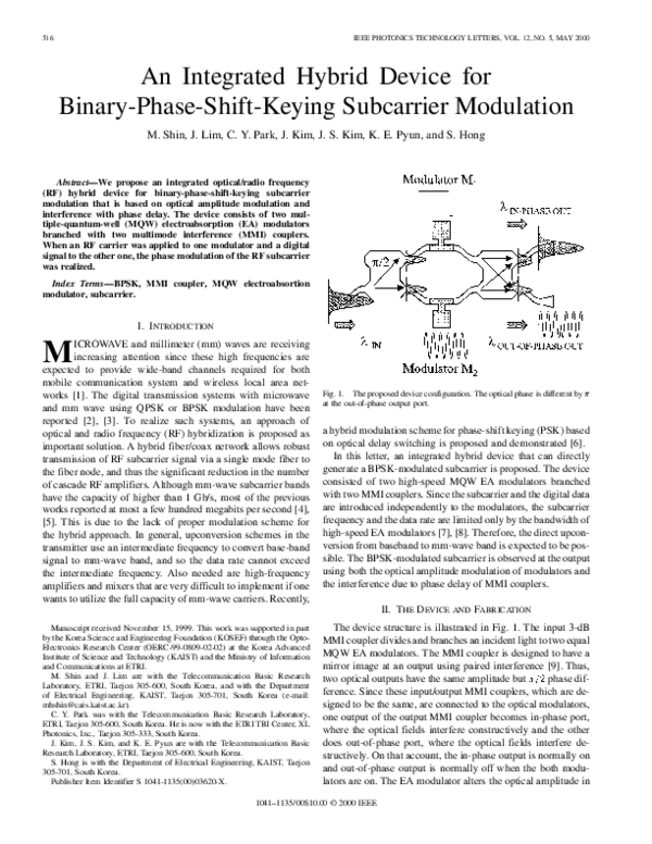 (PDF) An integrated hybrid device for binary-phase-shift-keying ...