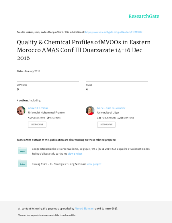 (PDF) Quality and Chemical Profiles of Monovarietal Olive Oils in ...