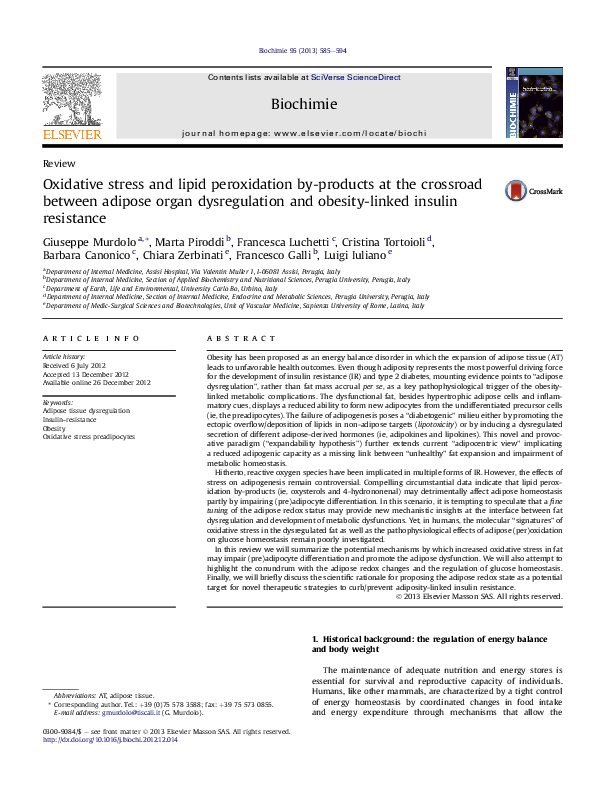 (PDF) Oxidative stress and lipid peroxidation by-products at the ...