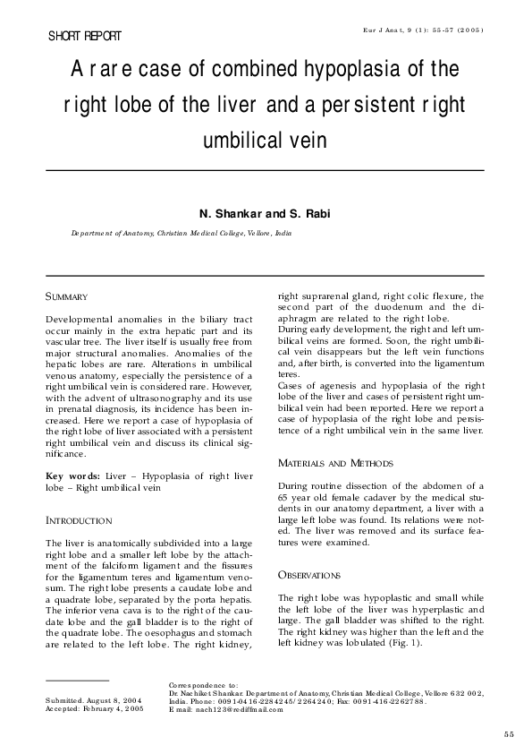 (PDF) A rare case of combined hypoplasia of the right lobe of the liver ...