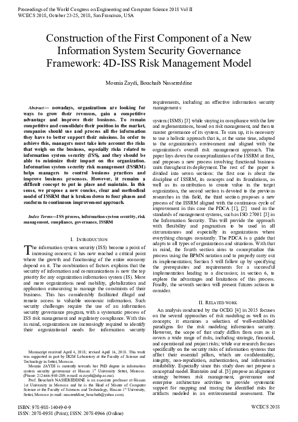 (PDF) Construction of the First Component of a New Information System ...