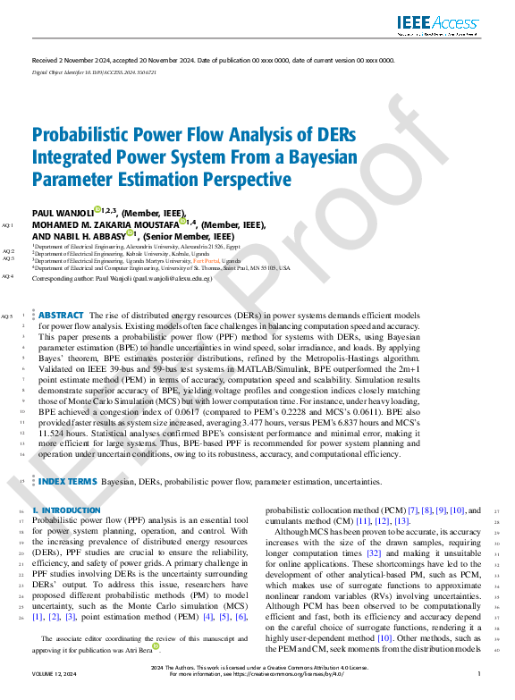 (PDF) Probabilistic Power Flow Analysis of DERs Integrated Power System ...