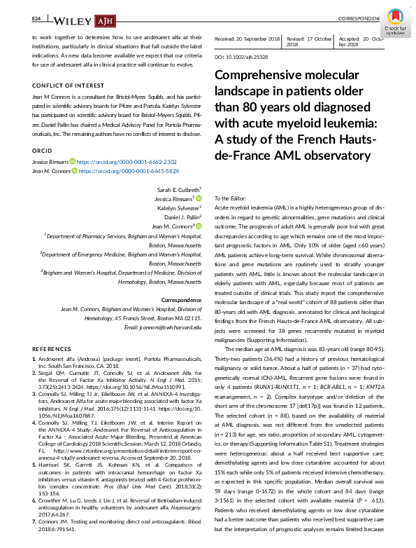 (PDF) Comprehensive molecular landscape in patients older than 80 years ...