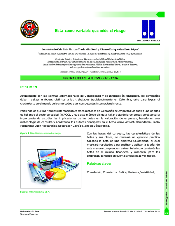 (PDF) Beta como variable que mide el riesgo