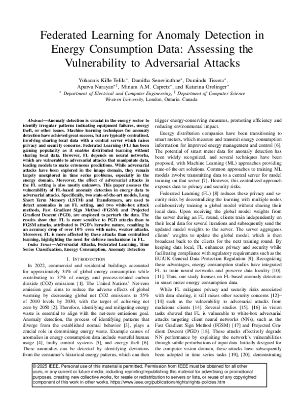 (PDF) Federated Learning for Anomaly Detection in Energy Consumption ...