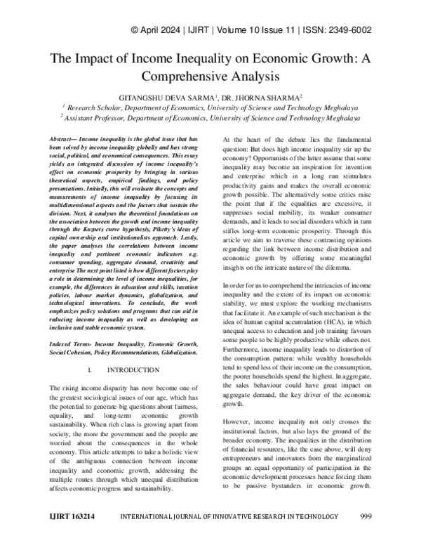 (PDF) The Impact of Income Inequality on Economic Growth: A ...