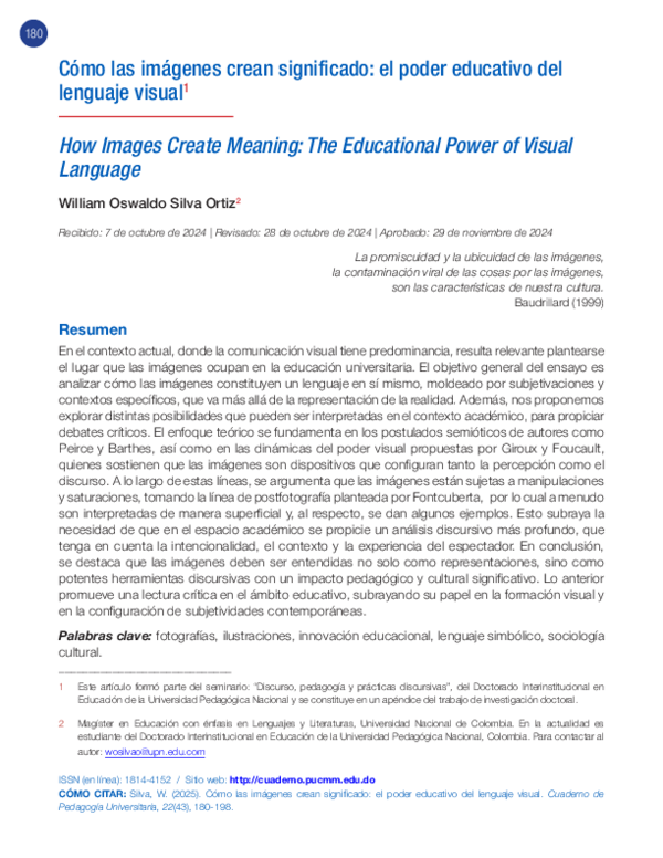 (PDF) Cómo las imágenes crean significado: el poder educativo del ...