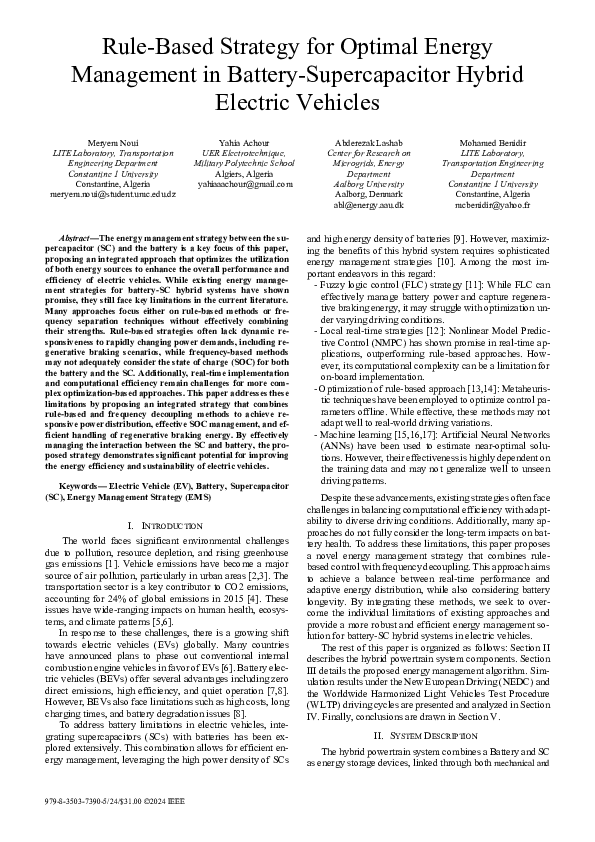 (PDF) Rule-Based Strategy for Optimal Energy Management in Battery ...