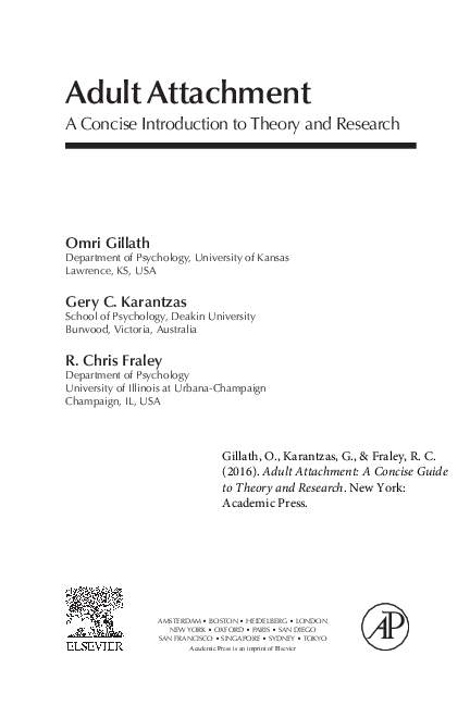 (PDF) Adult Attachment: A Concise Introduction to Theory and Research