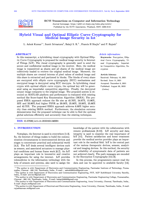 (PDF) Hybrid Visual and Optimal Elliptic Curve Cryptography for Medical ...