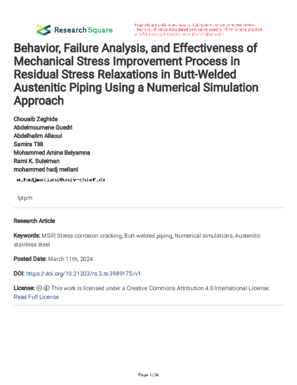 (PDF) Behavior, Failure Analysis, and Effectiveness of Mechanical ...