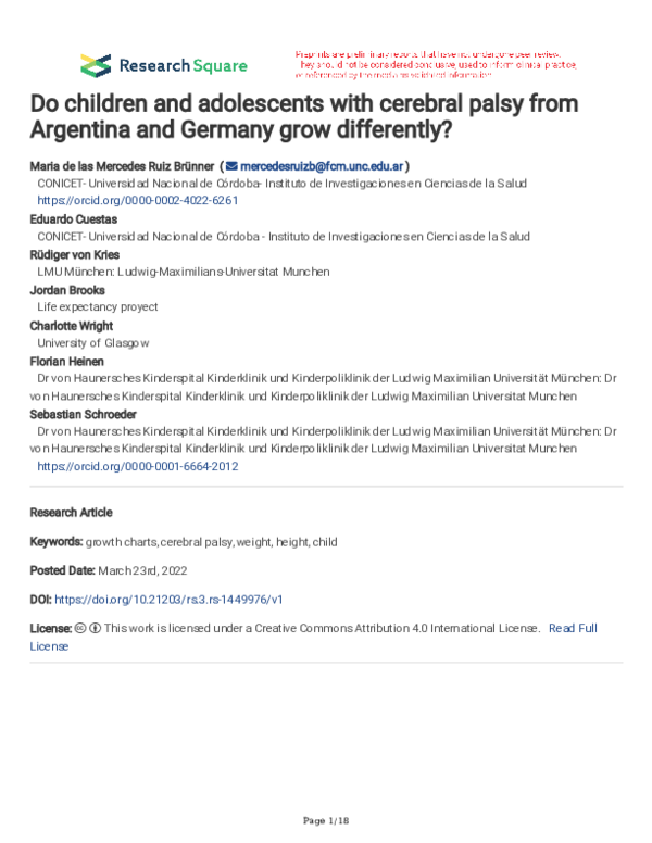 (PDF) Do children and adolescents with cerebral palsy from Argentina ...