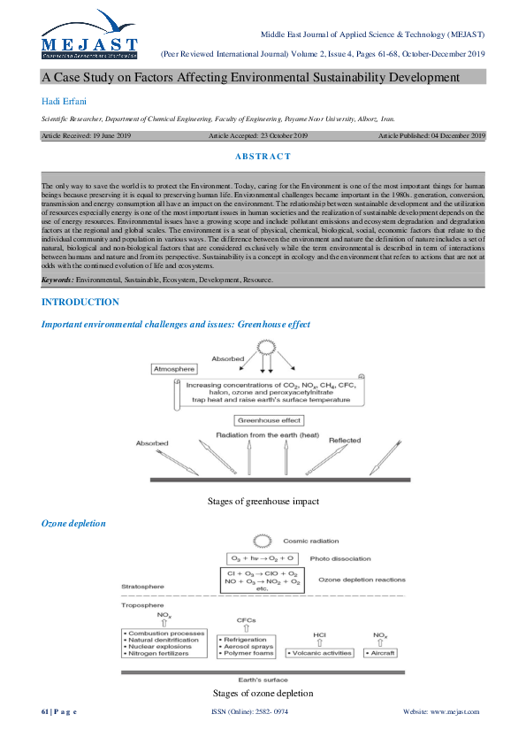 (PDF) A Case Study on Factors Affecting Environmental Sustainability ...