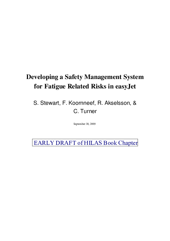(PDF) Developing a Safety Management System for Fatigue Related Risks ...