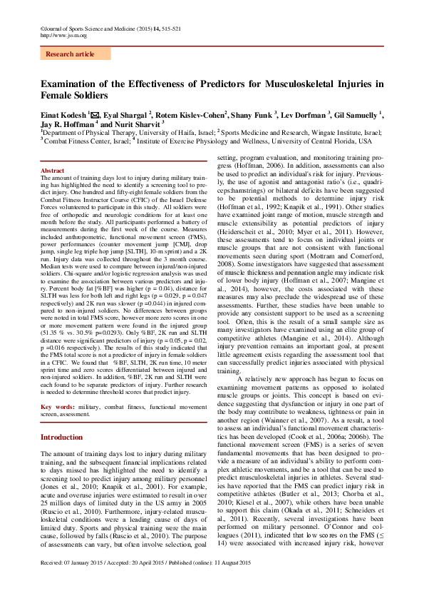 (PDF) Examination of the Effectiveness of Predictors for ...