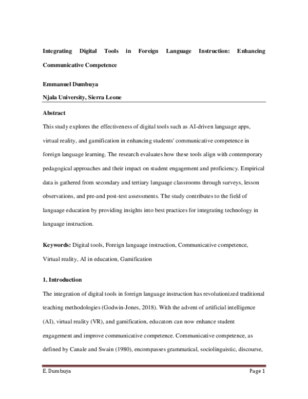 (PDF) Integrating Digital Tools in Foreign Language Instruction ...