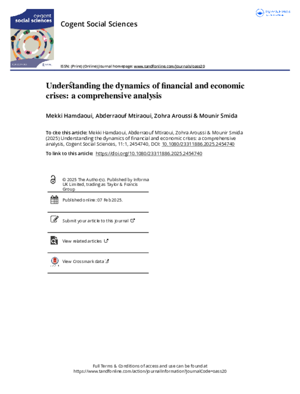 (PDF) Understanding the dynamics of financial and economic crises: a ...