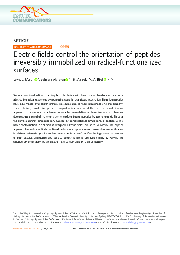 (PDF) Electric fields control the orientation of peptides irreversibly ...
