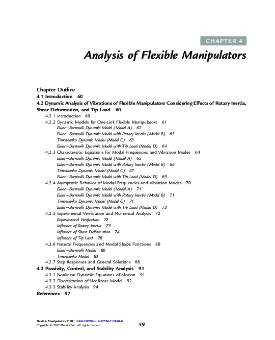 (PDF) Analysis of Flexible Manipulators