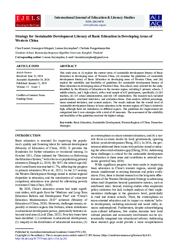 (PDF) Strategy for Sustainable Development Literacy of Basic Education ...