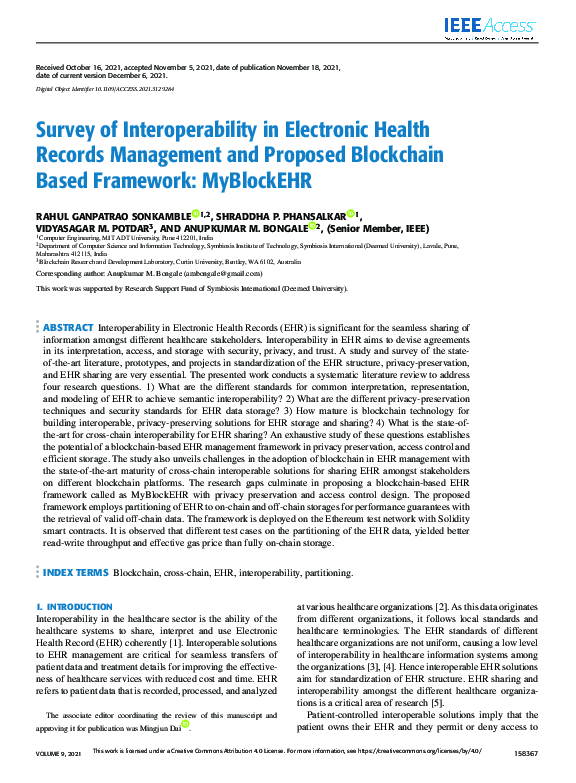 (PDF) Survey of Interoperability in Electronic Health Records ...