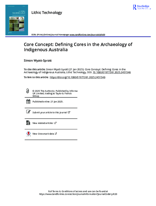(PDF) Core Concept: Defining Cores in the Archaeology of Indigenous ...