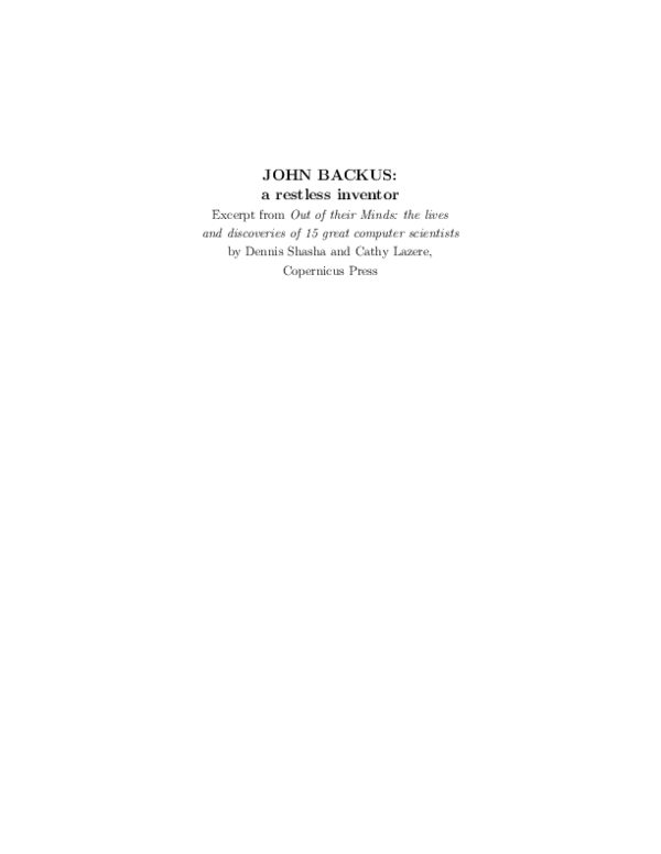 (PDF) Out of their minds: the lives and discoveries of 15 great ...