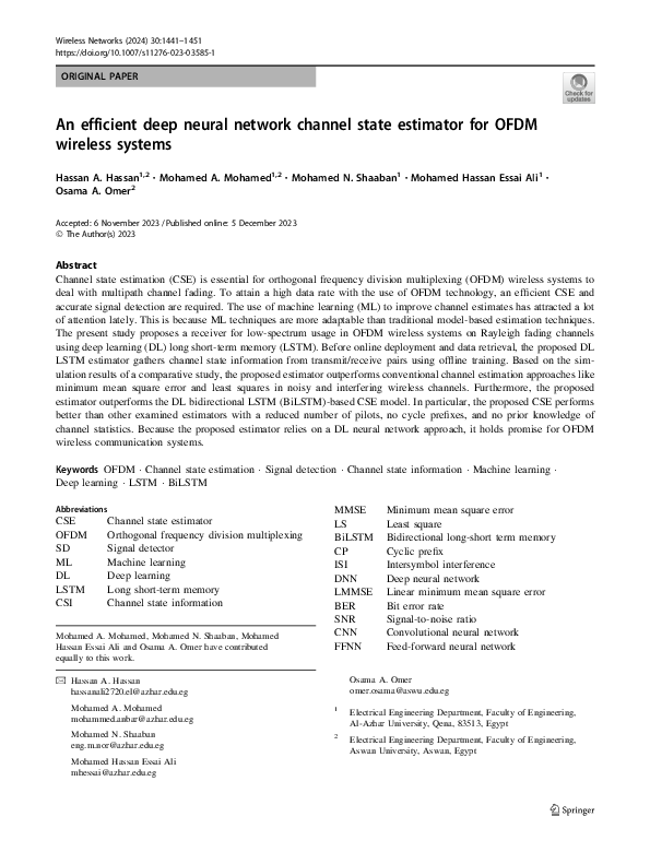 (PDF) An efficient deep neural network channel state estimator for OFDM ...