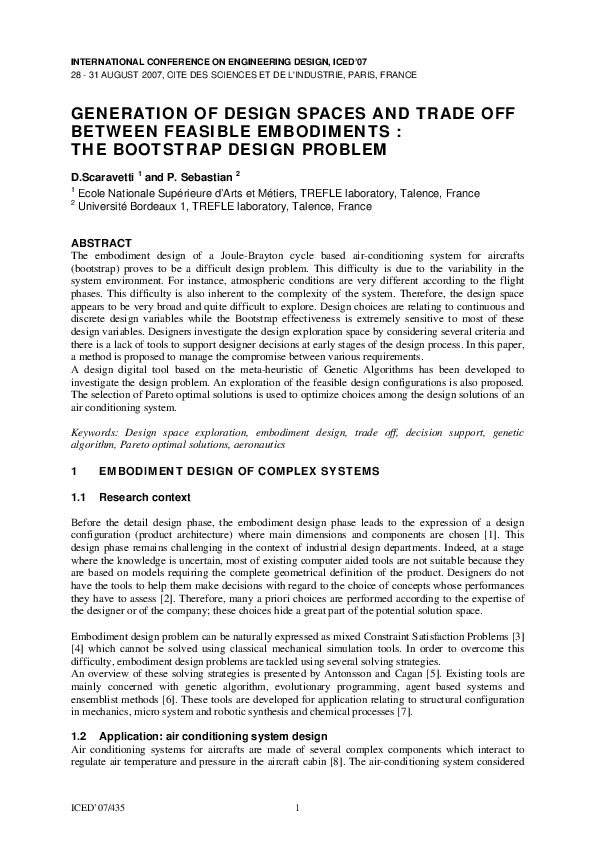 (PDF) Generation of Design Spaces and Trade Off Between Feasible ...
