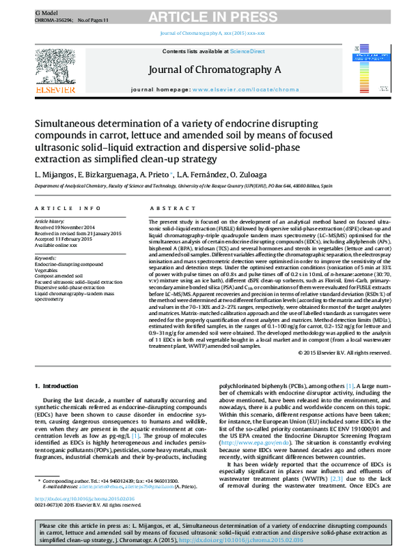 (PDF) Simultaneous determination of a variety of endocrine disrupting ...