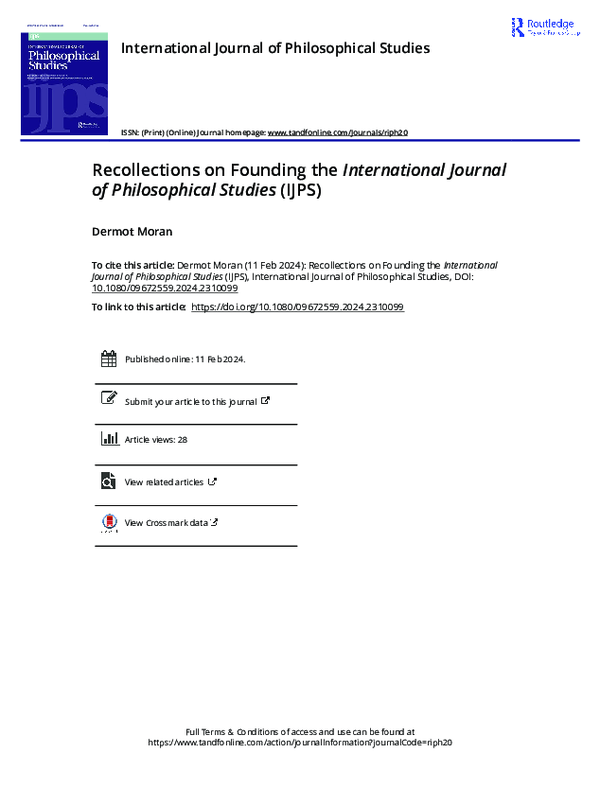 (PDF) Recollections on Founding the International Journal of ...
