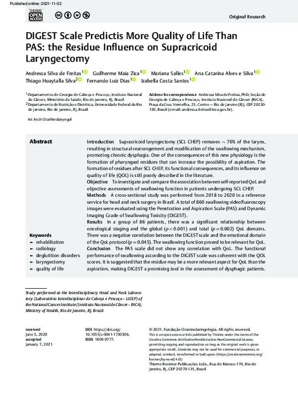 (PDF) DIGEST Scale Predictis More Quality of Life Than PAS: The Residue ...