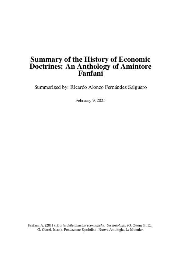 (PDF) Summary of the History of Economic Doctrines: An Anthology of ...