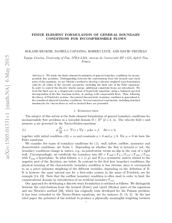 (PDF) Finite element formulation of general boundary conditions for ...