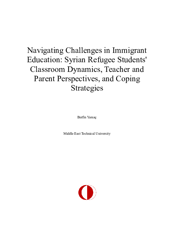(PDF) Navigating Challenges in Immigrant Education: Syrian Refugee ...