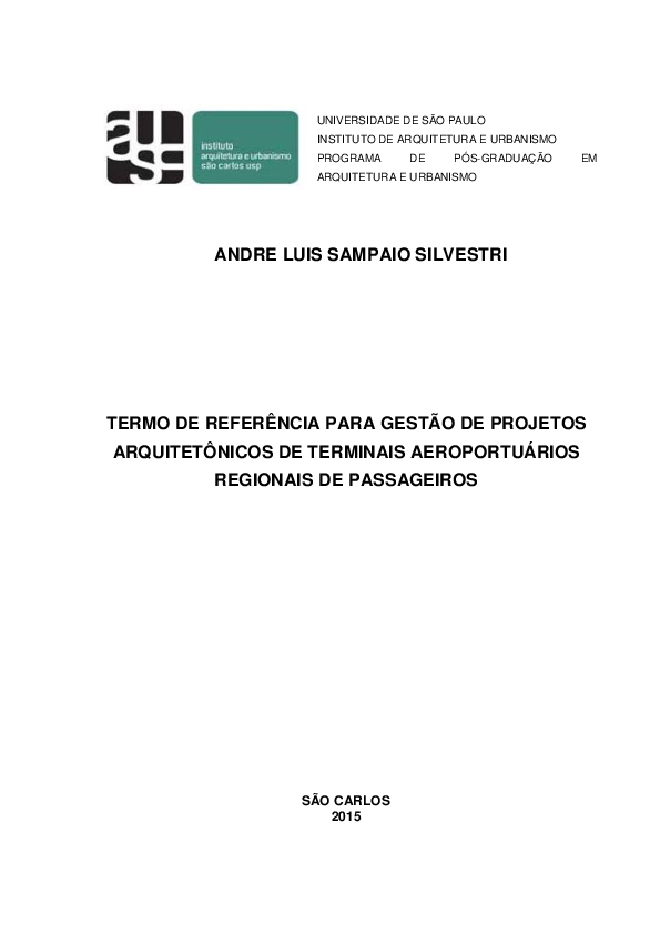 (PDF) Termo de referência para gestão de projetos arquitetônicos de ...