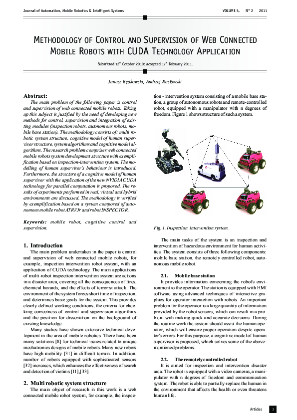 (PDF) Methodology of control and supervision of web connected mobile ...