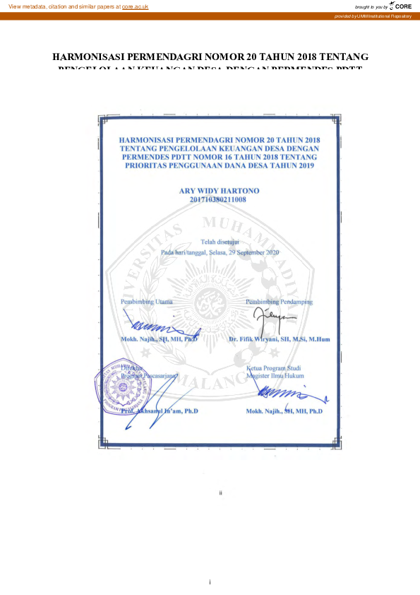 Pdf Harmonisasi Permendagri Nomor 20 Tahun 2018 Tentang Pengelolaan