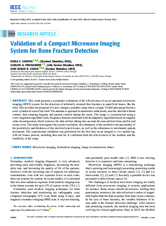 (PDF) Validation of a Compact Microwave Imaging System for Bone ...