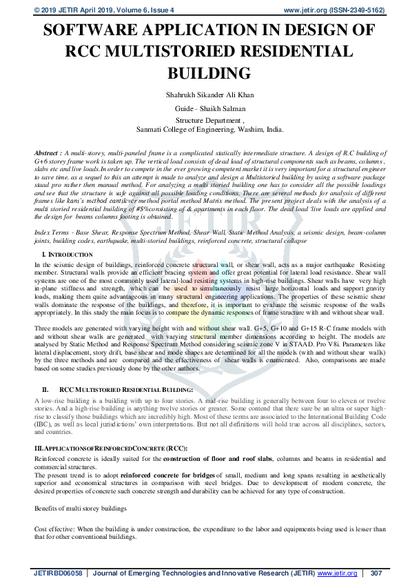 (PDF) Software Application in Design of RCC Multistoried Residential ...