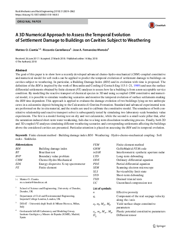 (PDF) A 3D Numerical Approach to Assess the Temporal Evolution of ...