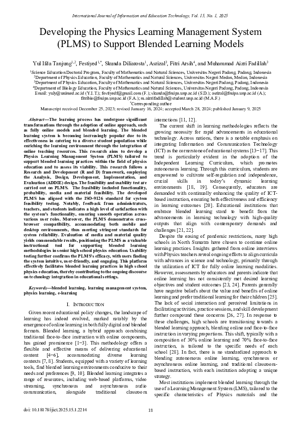 (PDF) Developing the Physics Learning Management System (PLMS) to ...