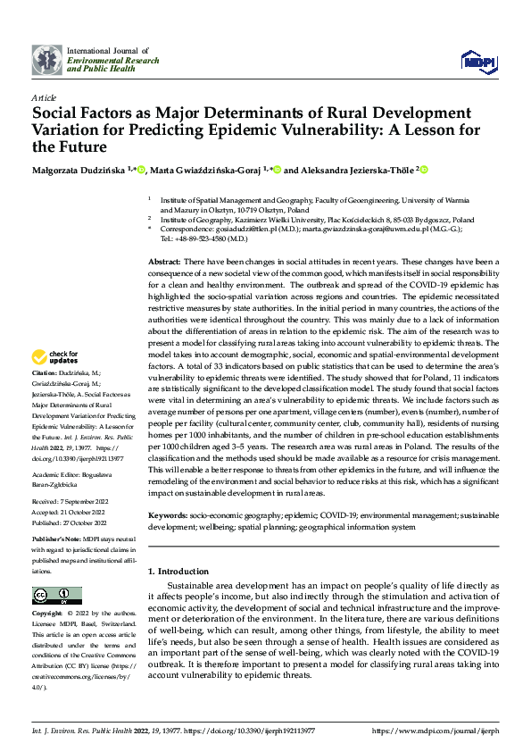 (PDF) Social Factors as Major Determinants of Rural Development ...