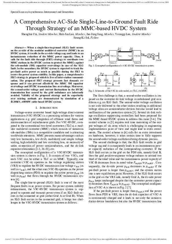 (PDF) A comprehensive AC side single line to ground fault ride through ...