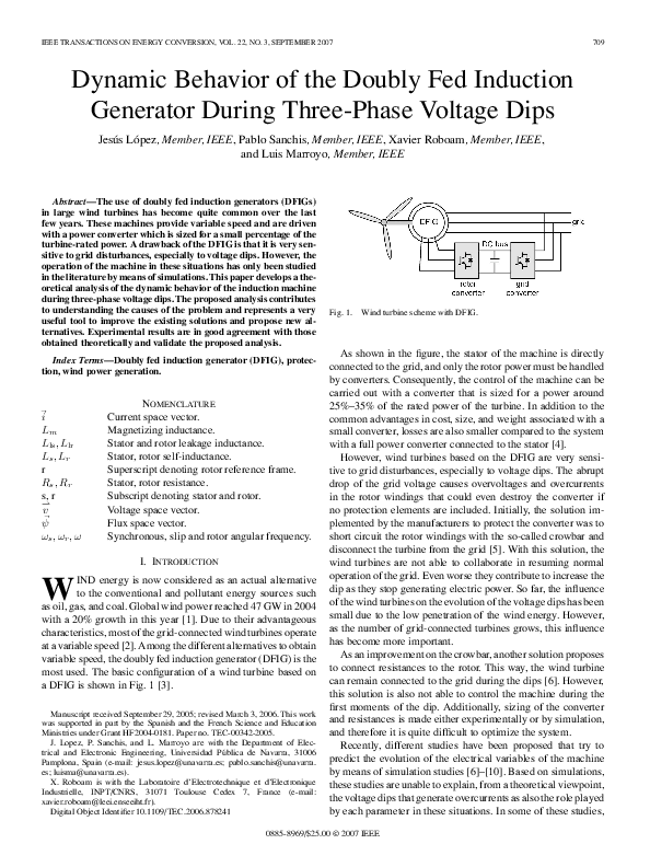 (PDF) Dynamic Behavior of the Doubly Fed Induction Generator During ...